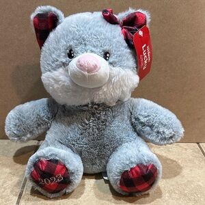 Gray and Red Plush Dog Toy (2023)
